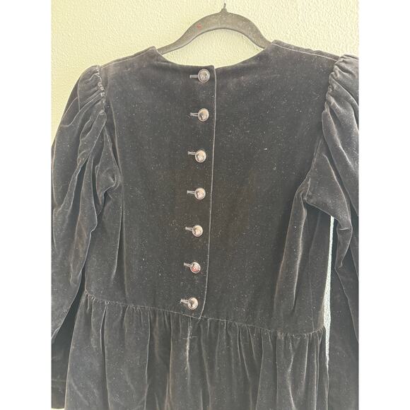 Vintage Saint Laurent Rive Gauche Velvet Long Sleeve Mini Dress - Picture 4 of 7